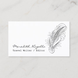Writer's Quill Author Business Card Visitenkarte