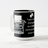 Writer's Zitat Vintage Schreibmaschine Zweifarbige Tasse (Vorderseite Links)