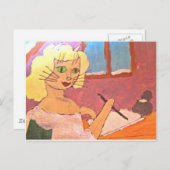 writing a letter to santa feiertagspostkarte (Vorne/Hinten)