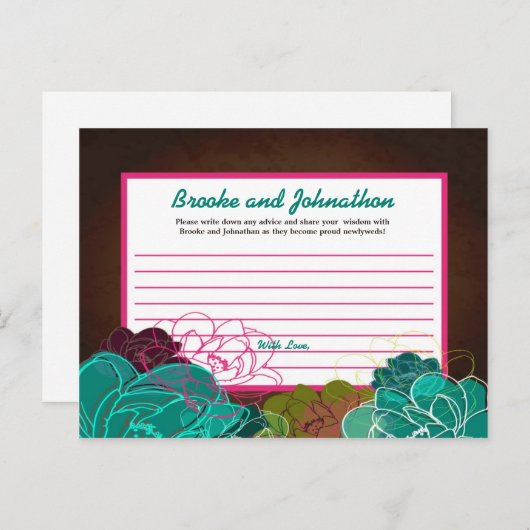 Writing Advice Card Neon Spring Floral Blume Blo Hinweiskarte (Vorne/Hinten)