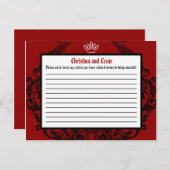 Writing Advice Card Raspberry Crimson Red Verziert Hinweiskarte (Vorne/Hinten)