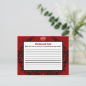 Writing Advice Card Raspberry Crimson Red Verziert Hinweiskarte (Stehend Vorderseite)