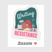 "Writing is My Resistance" - kompakte Version Aufkleber (Blatt)