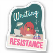"Writing is My Resistance" - kompakte Version Aufkleber (Vorderseite)