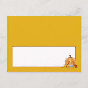 Writing Platzkarte Herbst Pumpkin Baby Postkarte