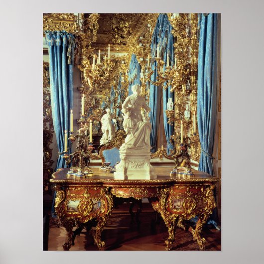 Writing table and statue of Louis XV Poster (Vorne)
