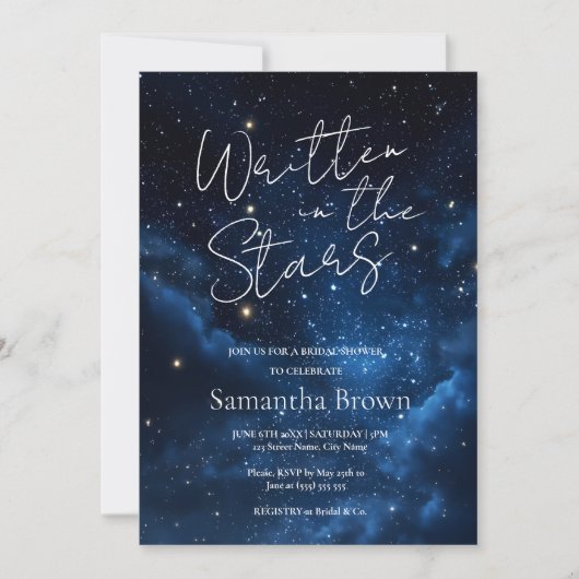Written in the Stars Bridal Shower Invitation Einladung (Vorderseite)