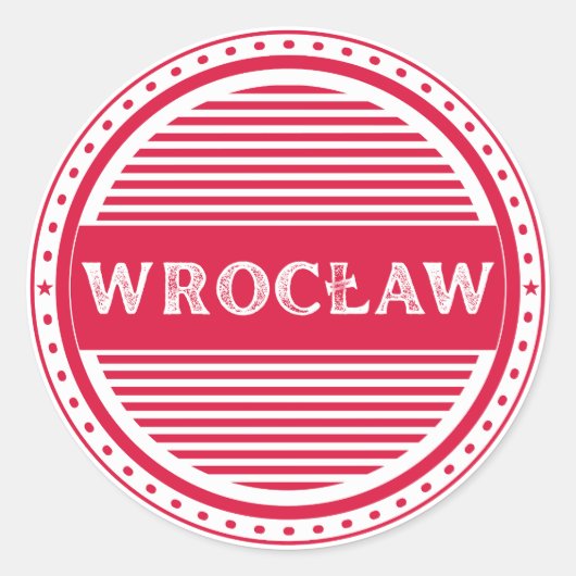 Wroclaw City Pride Emblem – Polish Identity Runder Aufkleber (Vorderseite)