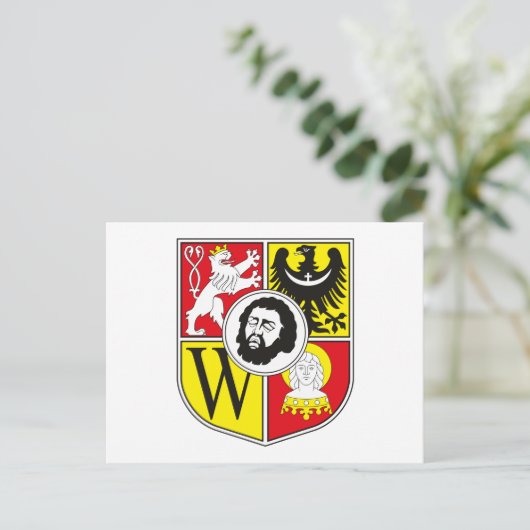 Wroclaw Coat of Arms Postkarte (Stehend Vorderseite)