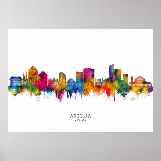Wrocław Poland Skyline Poster (Vorne)