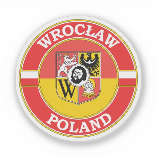 Wroclaw Polen Circle Emblem Aufkleber (Vorderseite)
