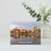 Wroclaw River Reflections Postcard Postkarte (Stehend Vorderseite)