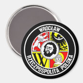 Wrocław-RundEmblem Magnet (Vorderseite/Rückseite)
