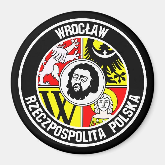 Wrocław-RundEmblem Magnet (Vorne)
