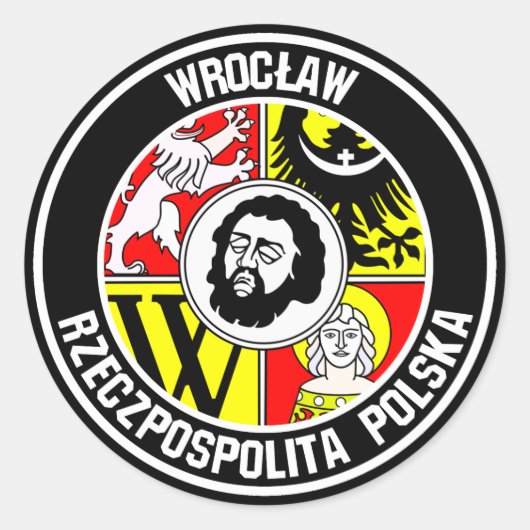 Wrocław-RundEmblem Runder Aufkleber (Vorderseite)