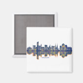Wroclaw Skyline Magnet (Vorderseite/Rückseite)