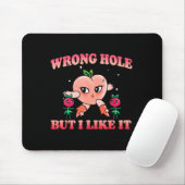 Wrong Hole Peach Naughty Cartoon Retro Adult Humor Mousepad (Mit Mouse)