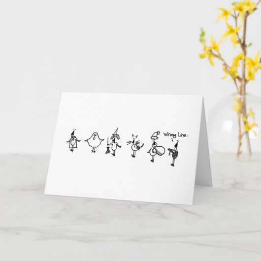 Wrong Line Halloween Card Karte (Gelbe Blume)