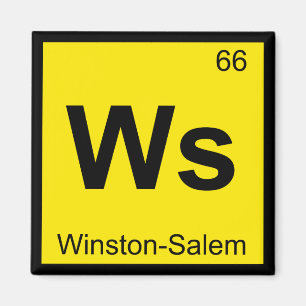 Ws - Winston-Salem North Carolina Chemistry Symbol Magnet