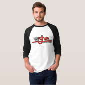 WSHE 3/4" der Raglan-Jerseyschwarzes/-WEISS der T-Shirt (Vorne ganz)