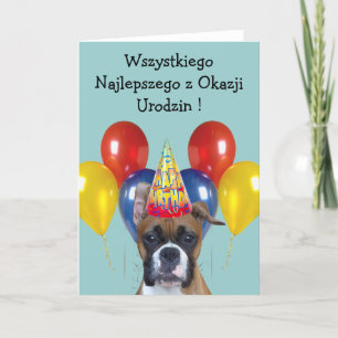 Wszystkiego Najlepszego Boxer Hundekarte Karte