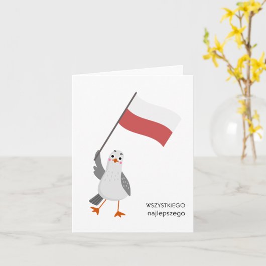 Wszystkiego najlepszego - Polnisches Glück Birthay Karte (Gelbe Blume)