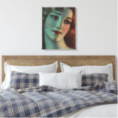 WT Benda Beautiful Art Deco Lady Diptych Leinwanddruck (Insitu (Schlafzimmer))