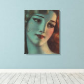 WT Benda Beautiful Art Deco Lady Diptych Leinwanddruck (Insitu (Holzboden))