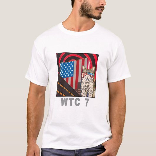 "WTC 7" Bio weißer T - Shirt (Vorderseite)
