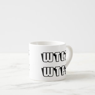 WTC 7 WTF? Schwarze Kontur Espressotasse