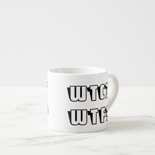WTC 7 WTF? Schwarze Kontur Espressotasse (Vorderseite Rechts)
