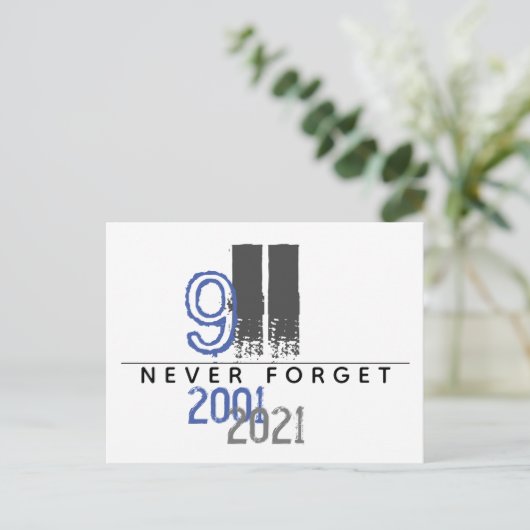 WTC 911 Gray Vergiss nie 20 Jahre Postkarte (Stehend Vorderseite)