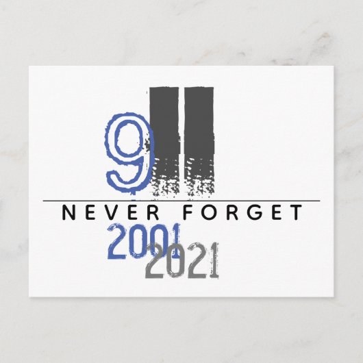 WTC 911 Gray Vergiss nie 20 Jahre Postkarte (Vorderseite)