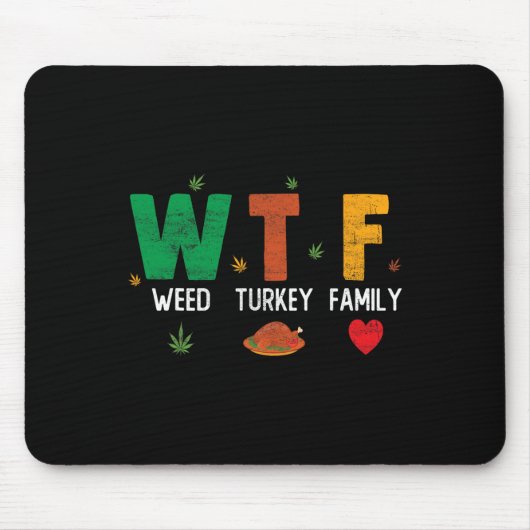 Wtf1 Wein Truthahn Fußball - Lustiger Thanksgiving Mousepad (Vorne)