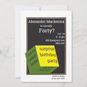 wtf 40. Geburtstag Party Funny Mens Geburtstag Einladung (Rückseite)