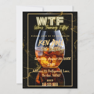WTF 50 Men's 50. Geburtstagsparty herunterladen Einladung