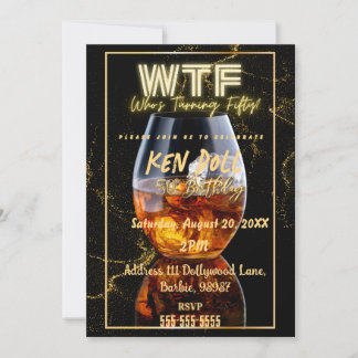 WTF 50 Men's 50. Geburtstagsparty herunterladen Einladung