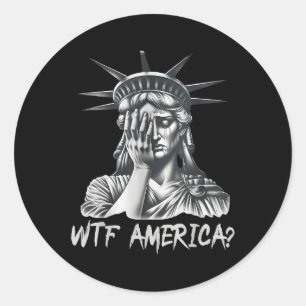 Wtf America_ Anti-Trump Politik und Demokratie Runder Aufkleber