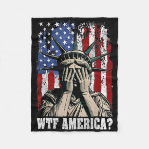 Wtf America Anti-Trump-Statue der Freiheit USA Fla Fleecedecke