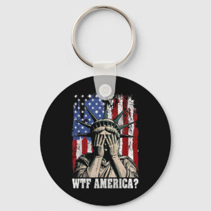 Wtf America Anti-Trump-Statue der Freiheit USA Fla Schlüsselanhänger