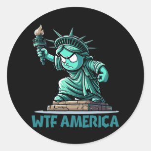 Wtf Amerika - Anti-Trump-Politik und Demokratie Runder Aufkleber