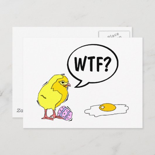 WTF Chick Postkarte (Vorne/Hinten)