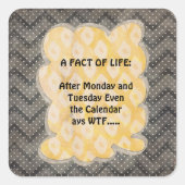 WTF Fun Fakten Quadratischer Aufkleber (Vorderseite)