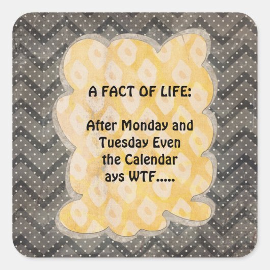 WTF Fun Fakten Quadratischer Aufkleber (Vorderseite)