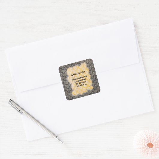 WTF Fun Fakten Quadratischer Aufkleber (Umschlag)