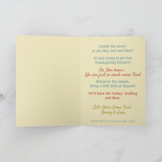 WTF Funny Erntedank Einladung (Innenseite)