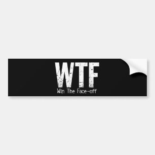 WTF: Gewinnen Sie das Gesicht-weg (Hockey) Autoaufkleber