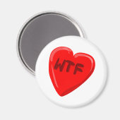 WTF Herz Magnet (Vorderseite/Rückseite)