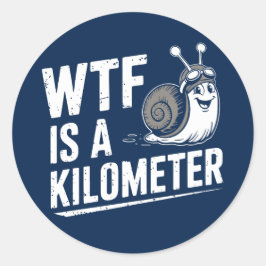 WTF ist ein Kilometer Runder Aufkleber