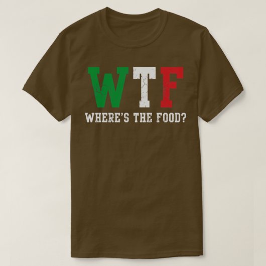 WTF Italienische Wheres The Food Italia T-Shirt (Design vorne)